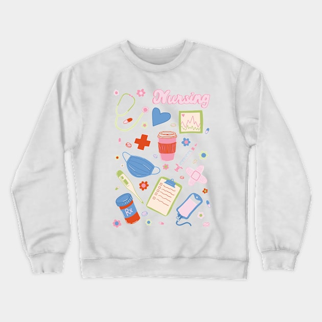 Nursing things Crewneck Sweatshirt by Moon Ink Design